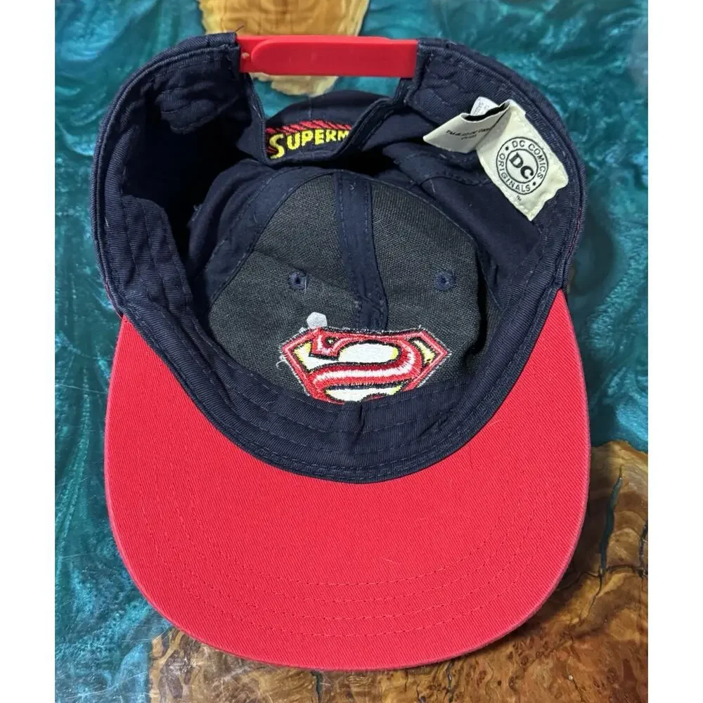 Superman Boys Youth Hat Baseball Vintage 2000 Adjustable Snapback Dk Blue